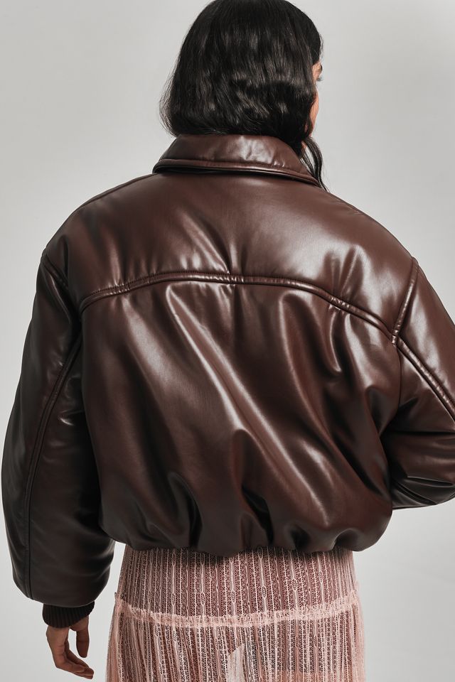 AGOLDE x Shoreditch Ski Club Tate Padded Faux-Leather Bomber
