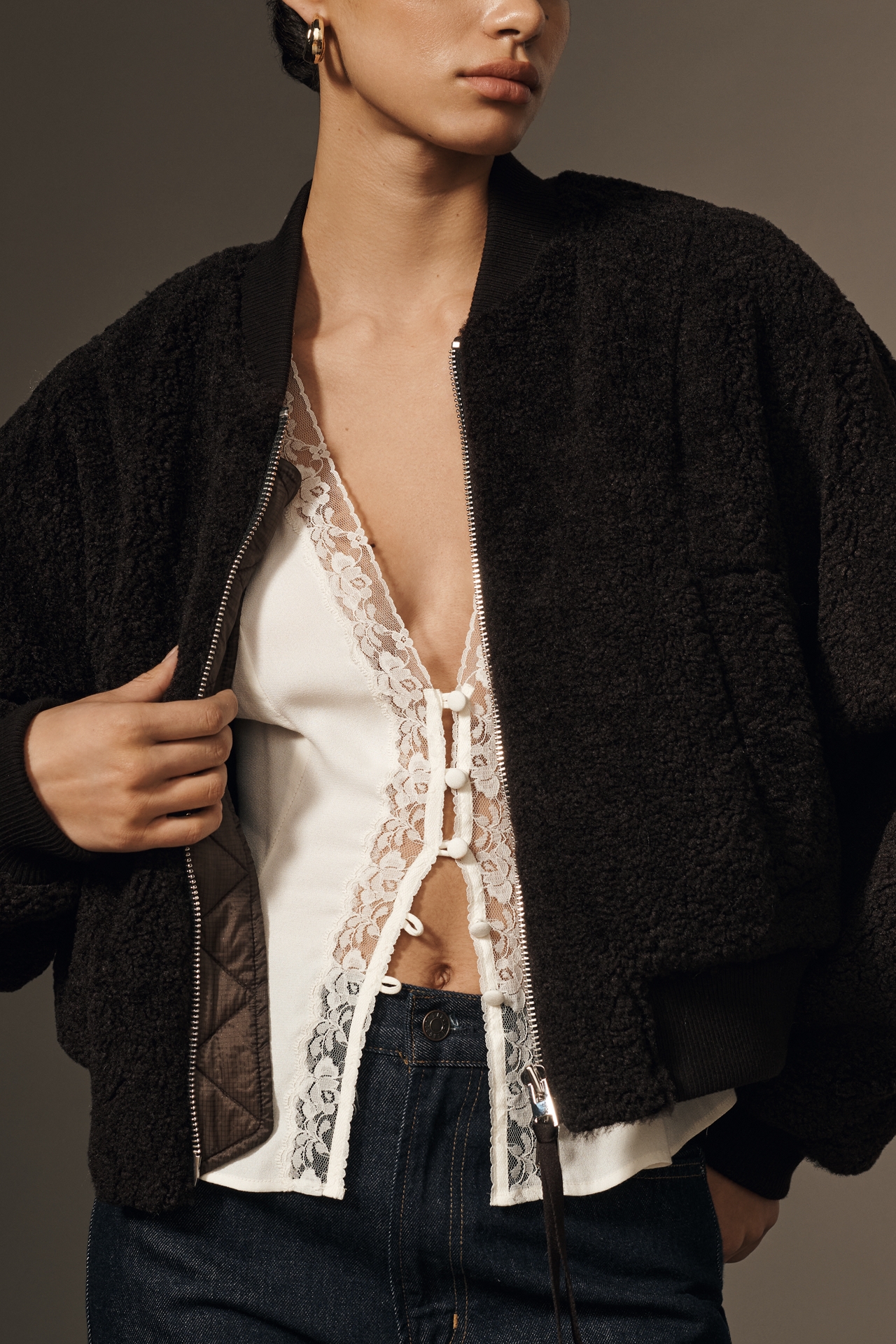 AGOLDE Iona Skye Shearling Bomber Jacket