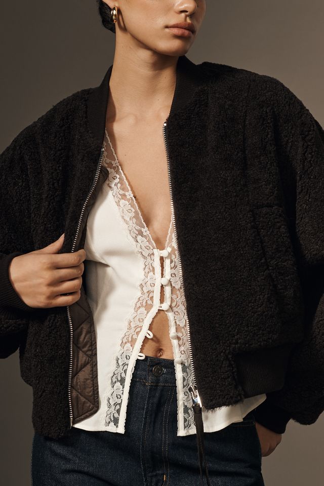 AGOLDE Iona Skye Shearling Bomber Jacket #2