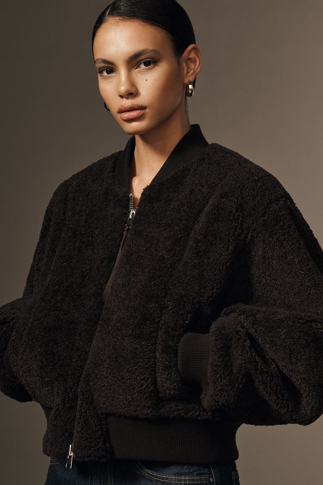 AGOLDE Iona Skye Shearling Bomber Jacket #3