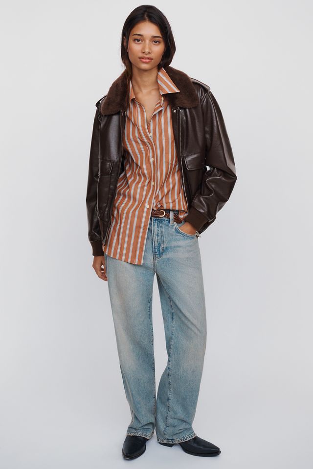 Citizens of Humanity Vintage Leather-Blend Bomber Jacket #3