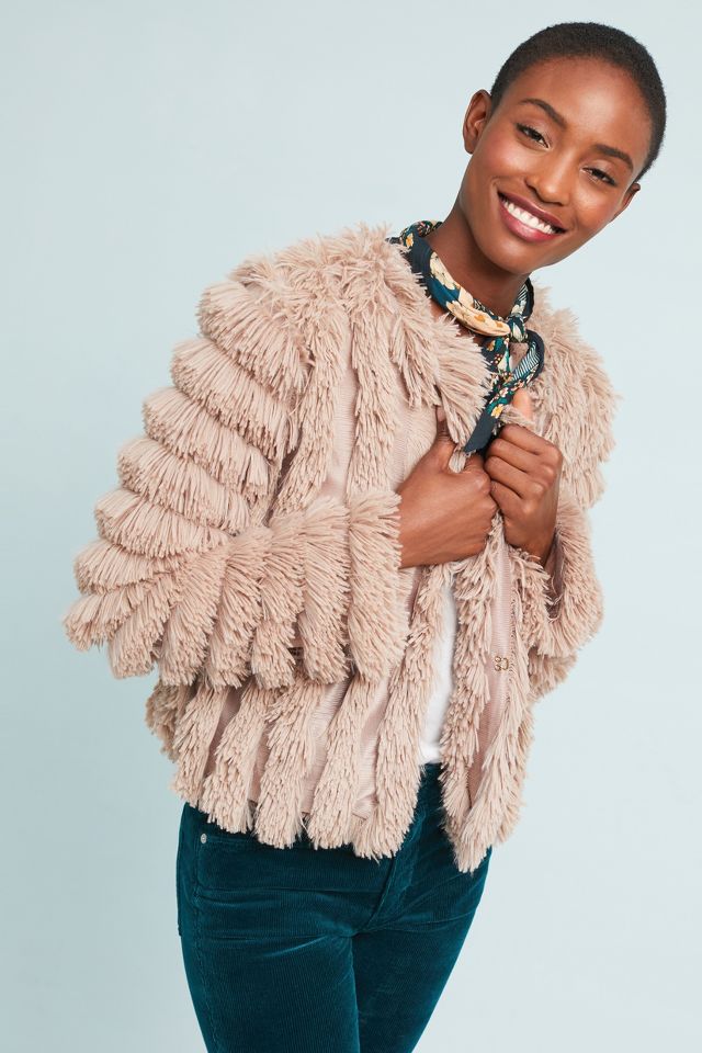 Anthropologie faux shop fur coat