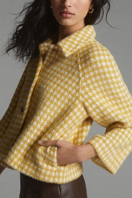 yellow houndstooth blazer