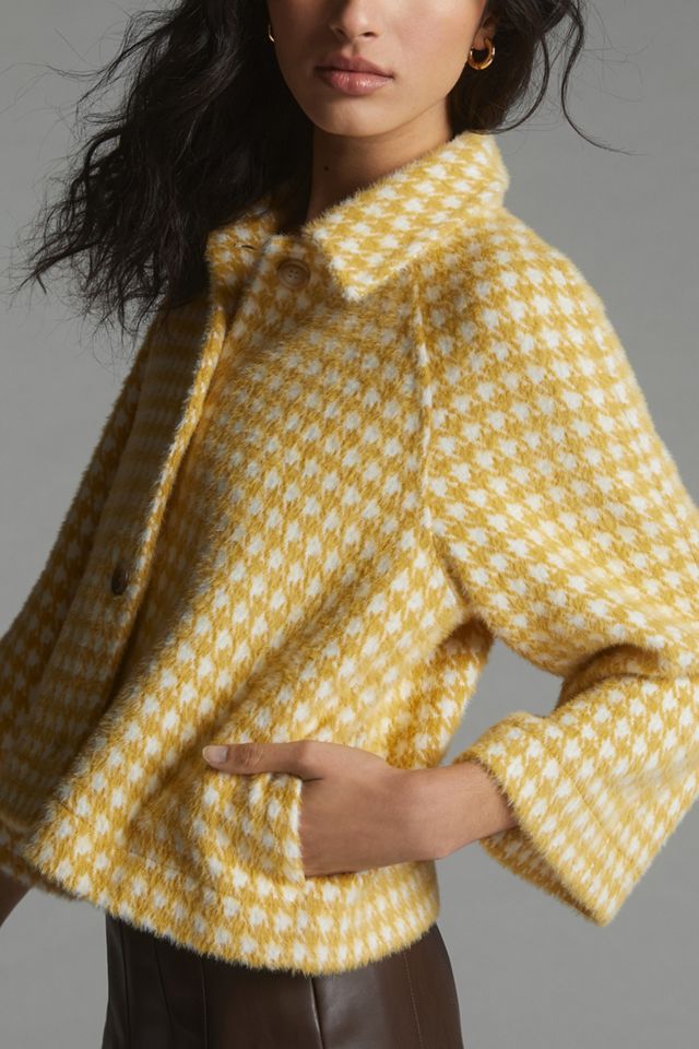 Yellow clearance houndstooth blazer