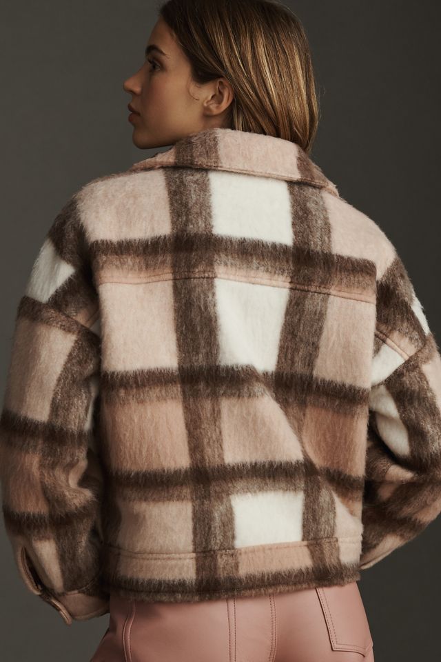 Greylin Plaid Knit Cropped Shacket #1