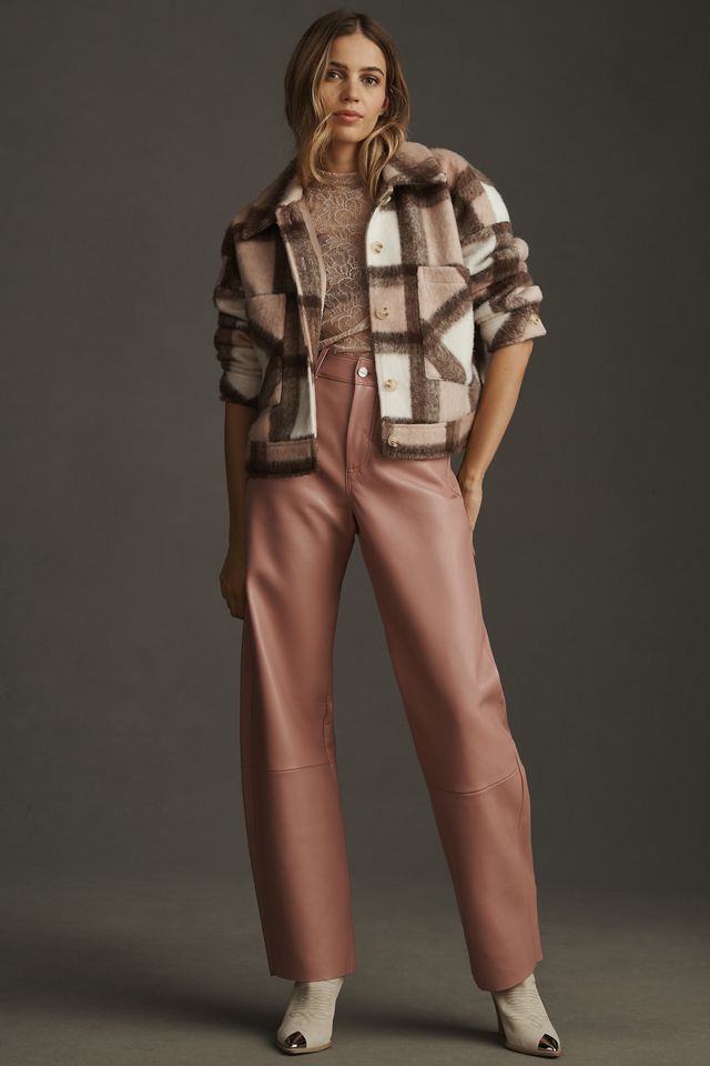 Greylin Plaid Knit Cropped Shacket #4