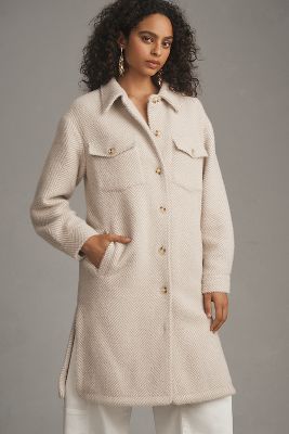 GREYLIN FUZZY KNIT LONG COAT JACKET 