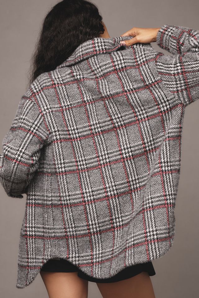 Greylin Plaid Fuzzy Knit Jacket #3