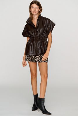 LNA Fairfax Faux Leather Short Sleeve Jacket