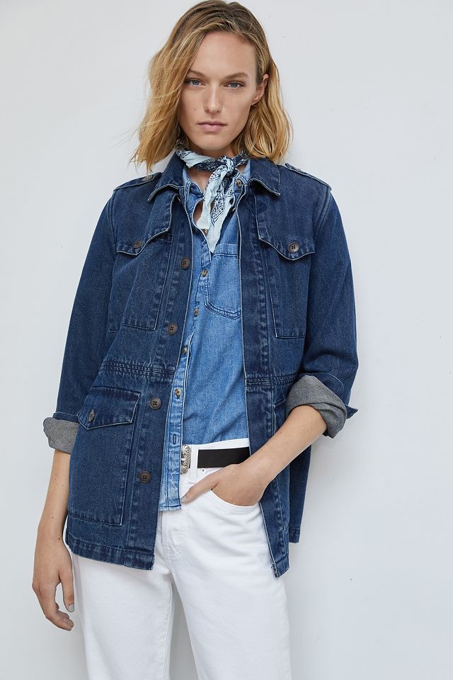 Utility denim shop jacket