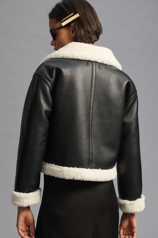 Bella Dahl Sherpa-Lined Faux Leather Jacket #3