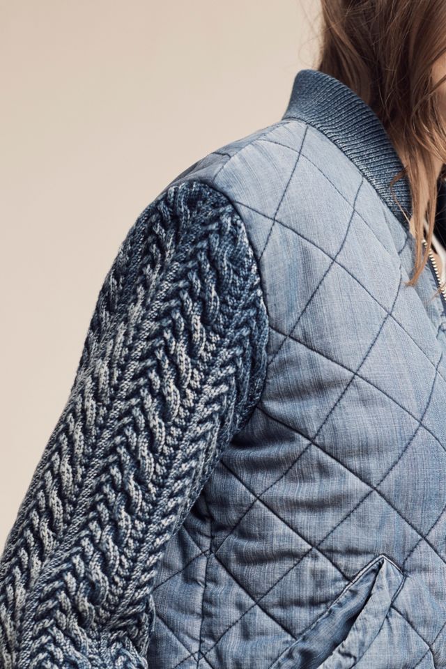 Quilted Chambray Bomber #3