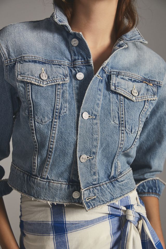 MOTHER The Big Shorty Cropped Denim Jacket #1