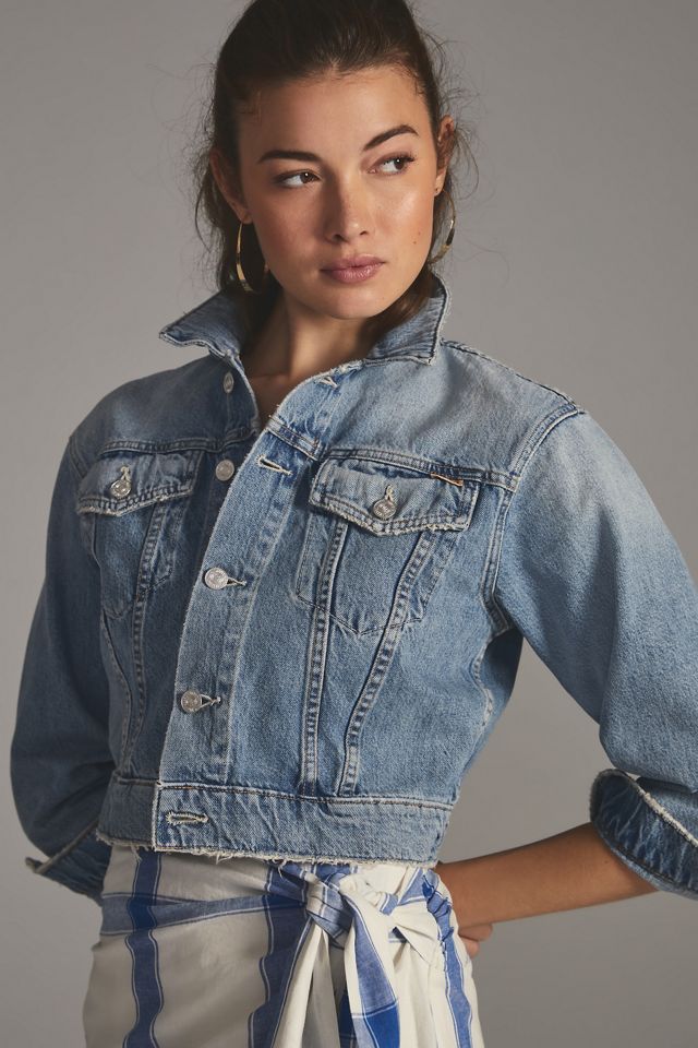 MOTHER The Big Shorty Cropped Denim Jacket #3