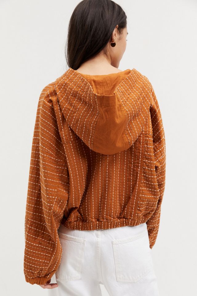 Hooded Contrast-Stitch Jacket | Anthropologie