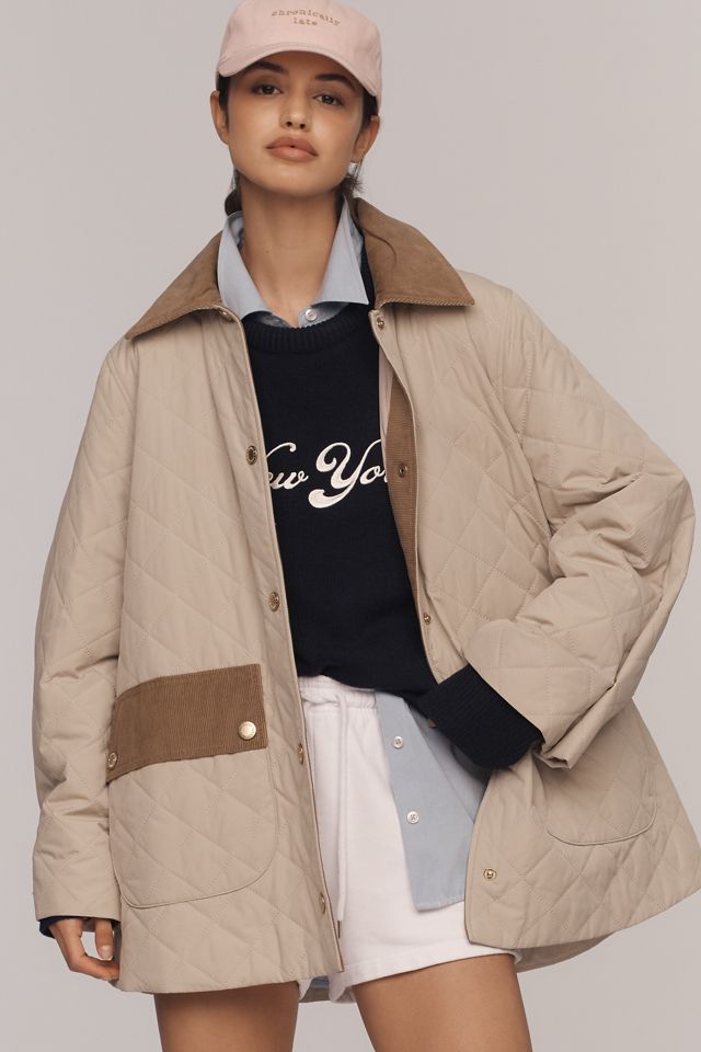 Barbour Corinne Corduroy-Trim Quilted Jacket #2