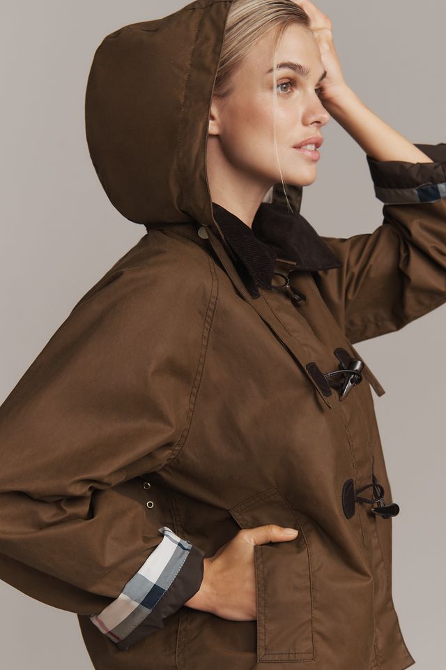 Barbour Myra Waxed Cotton Duffle Coat #4