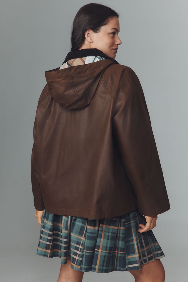 Barbour Myra Waxed Cotton Duffle Coat #8