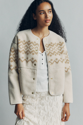 Barbour Ferrisdale Fleece Fair Isle Jacket by Anthropologie