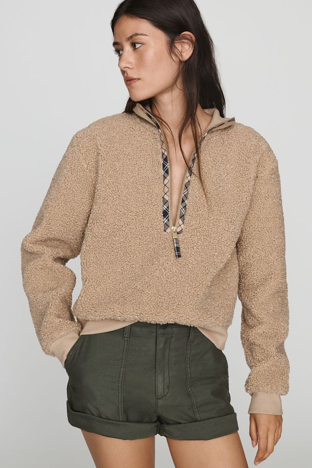 Barbour Fawne Half-Zip Bouclé Fleece Pullover #3