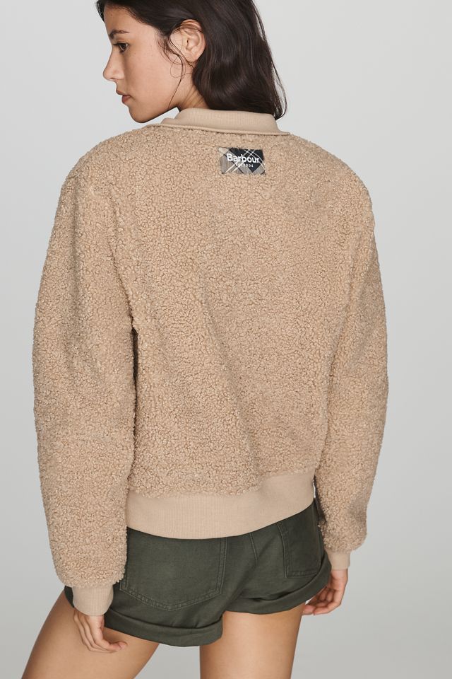 Barbour Fawne Half-Zip Bouclé Fleece Pullover #4