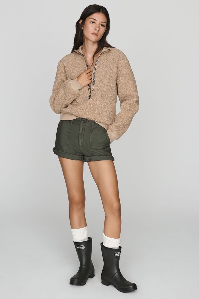 Barbour Fawne Half-Zip Bouclé Fleece Pullover #5