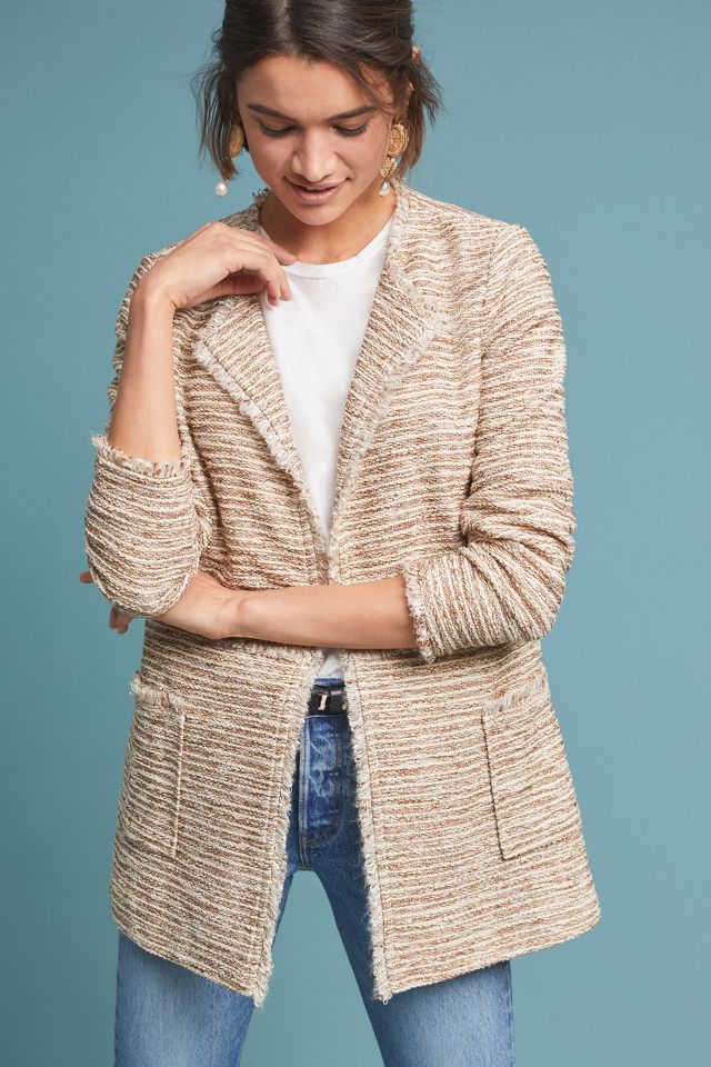 Tweed hot sale longline blazer