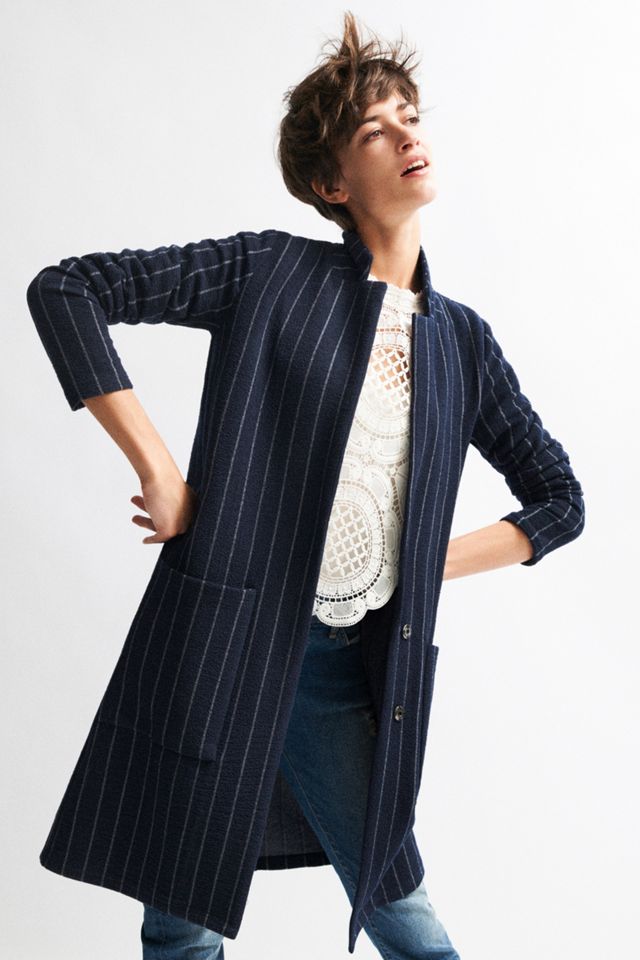 Pinstripe Longline Jacket #7