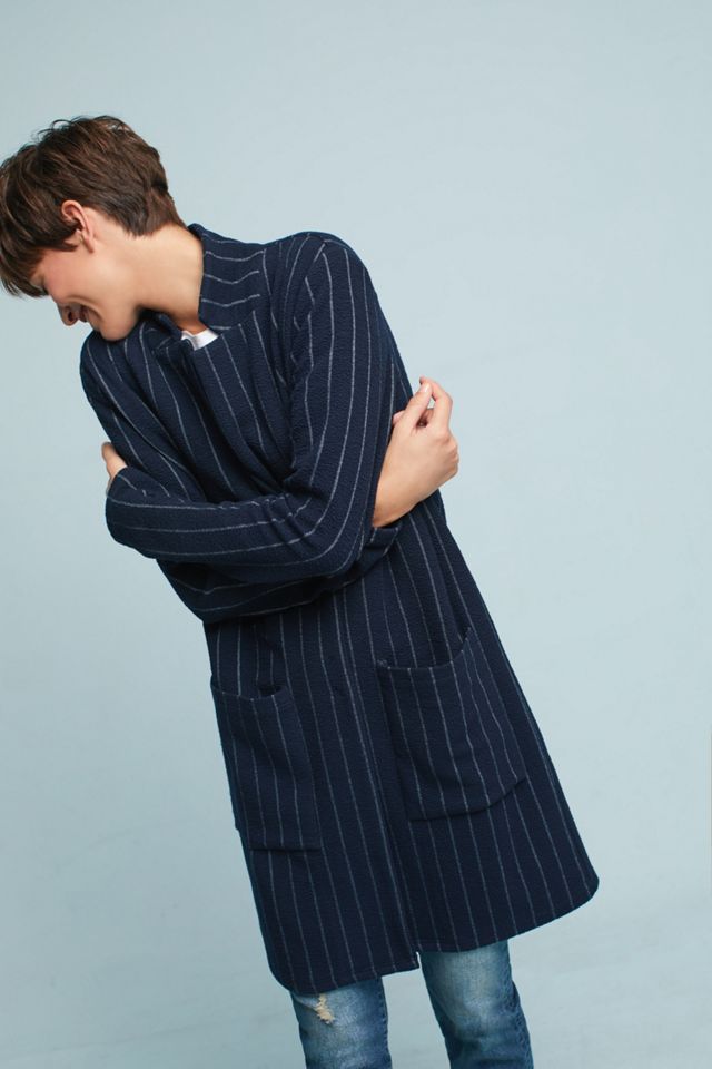 Pinstripe Longline Jacket #3
