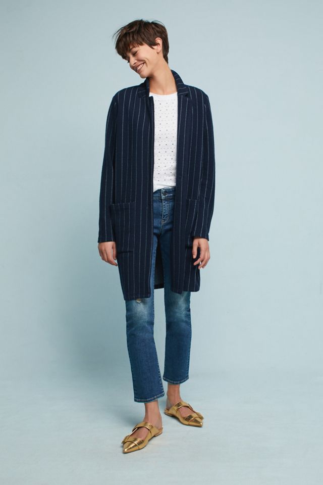 Pinstripe Longline Jacket #6
