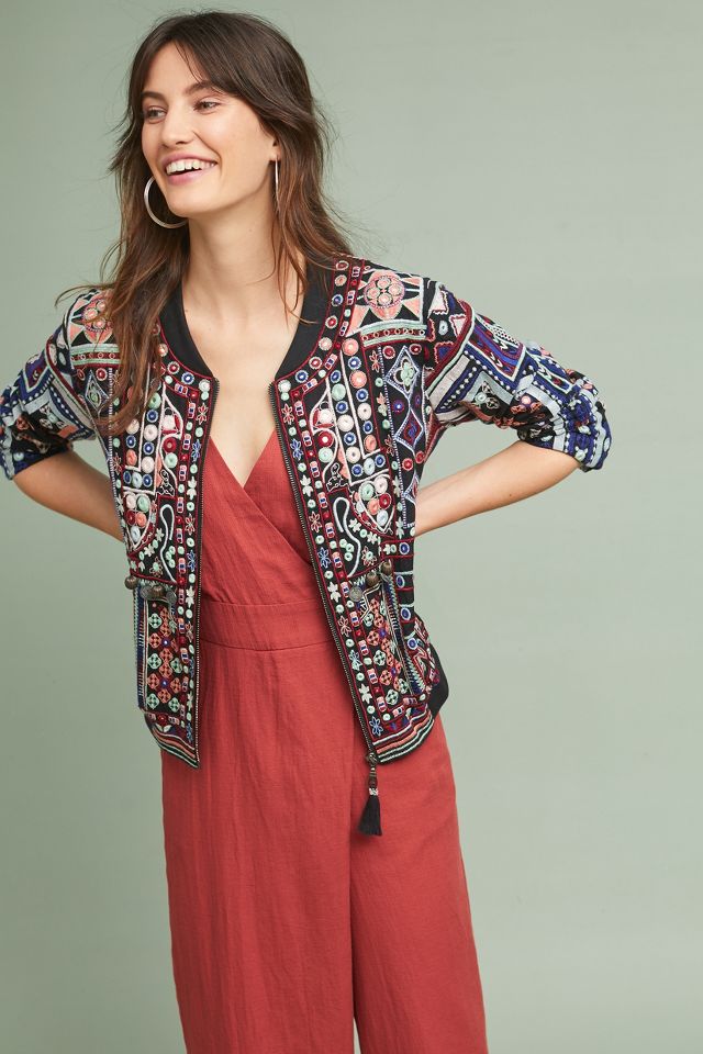 Anthropologie embroidered clearance jacket