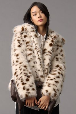 Bernardo Spotted Faux-fur Jacket In Multicolor