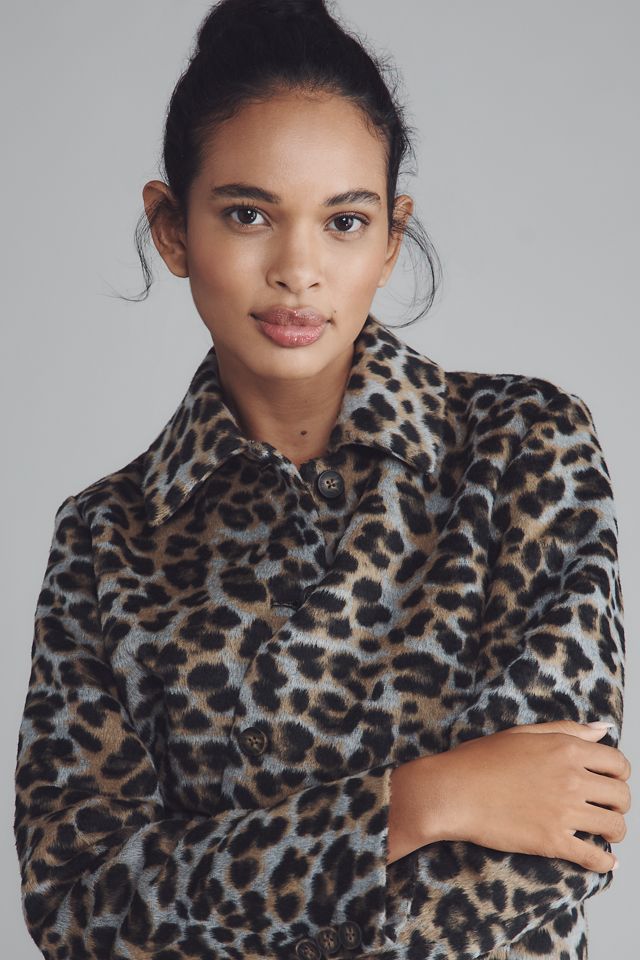 Bernardo Wool Blend Leopard Jacket #1