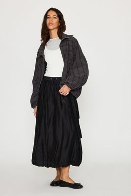 By Anthropologie Check Bomber Jacket