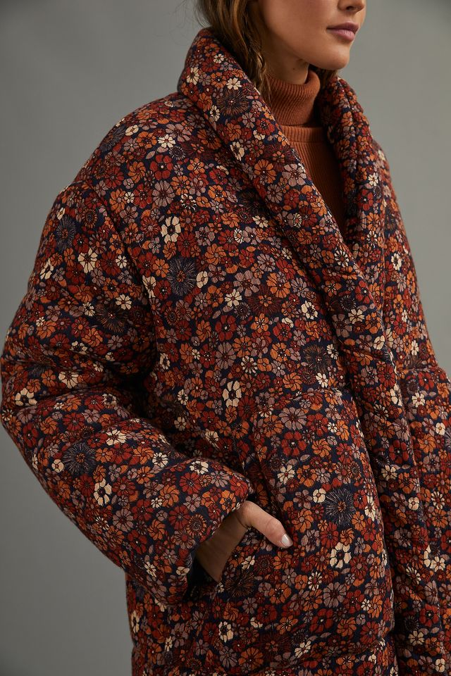 Floral Quilted Coat Anthropologie