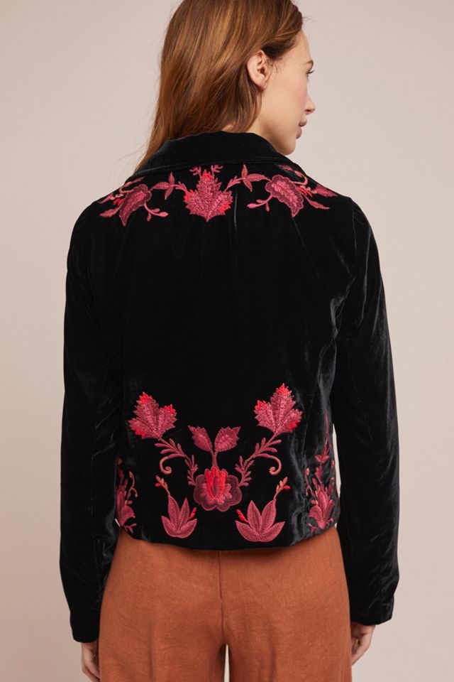 Embroidered Velvet Blazer #2