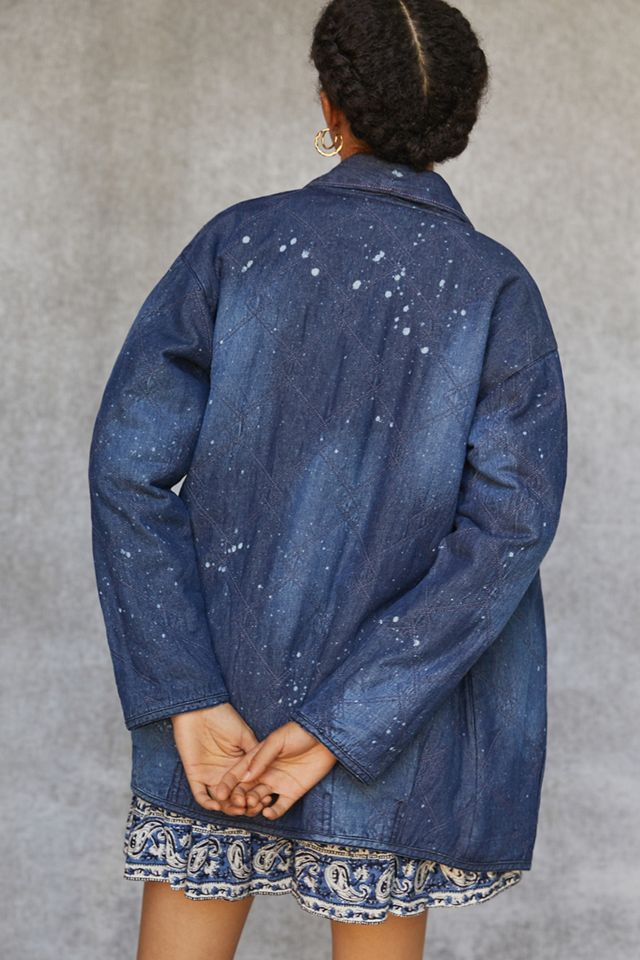 Pilcro Quilted Denim Kimono Jacket | Anthropologie