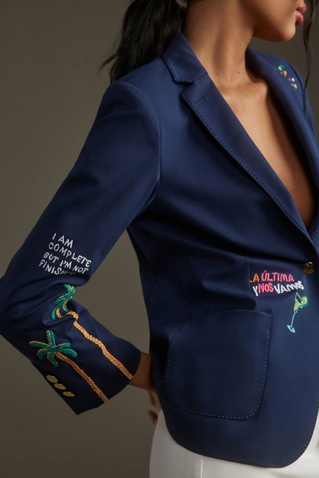 Vilagallo Harlow Embroidered Blazer #1