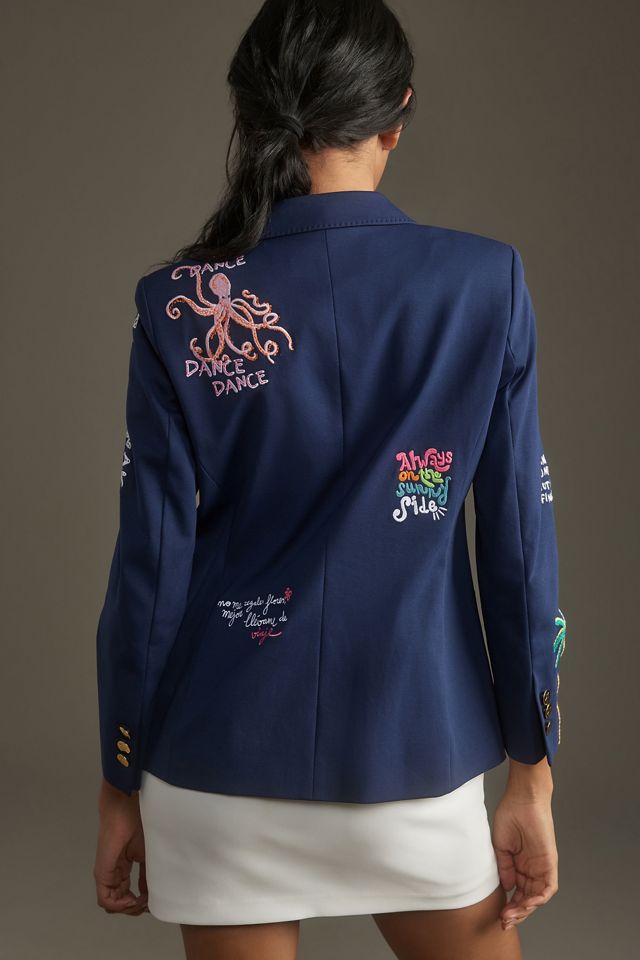 Vilagallo Harlow Embroidered Blazer #2