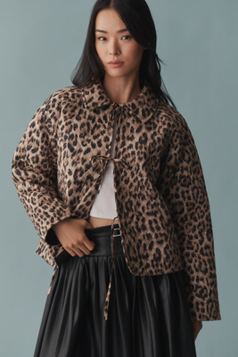 Leopard Quilted Jacket taille: 2XS chez Anthropologie - Let Me Be - Modalova