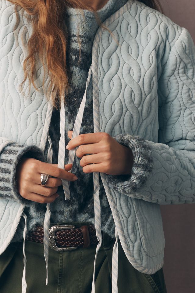 Forever That Girl Quilted Velvet Tie-Front Jacket #2