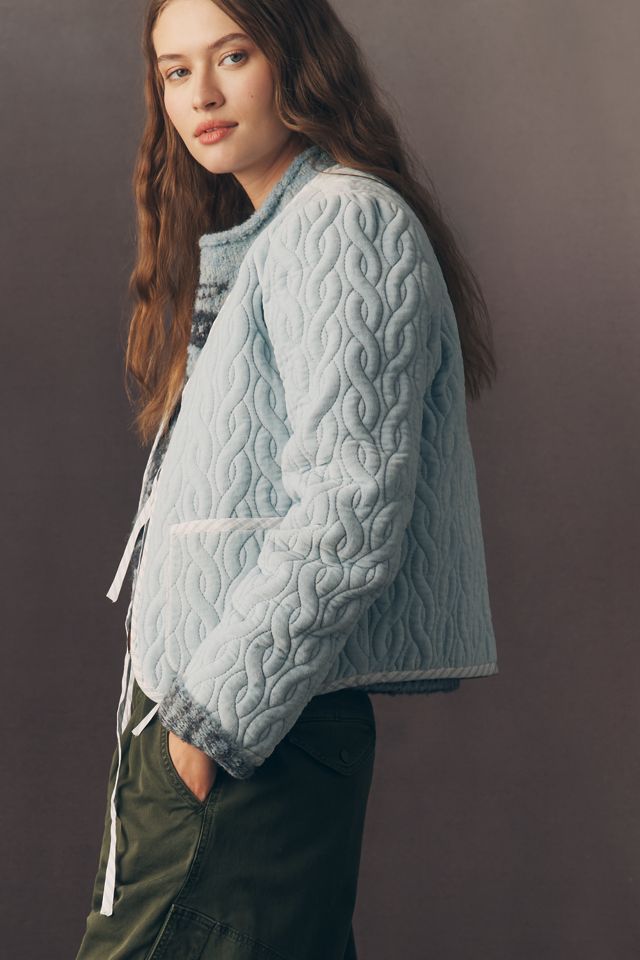 Forever That Girl Quilted Velvet Tie-Front Jacket #3