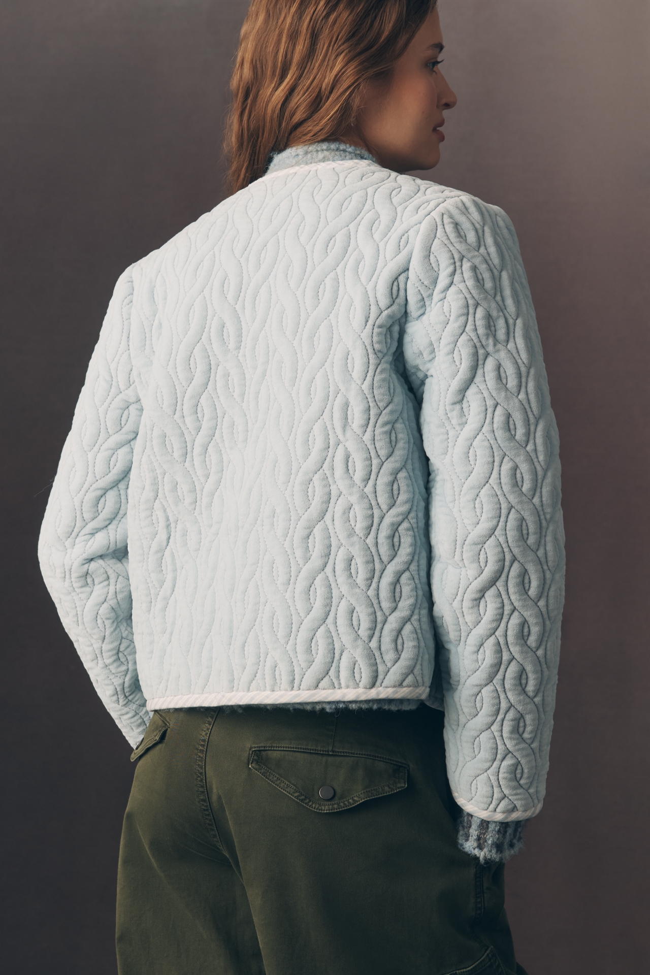 Forever That Girl Quilted Velvet Tie-Front Jacket