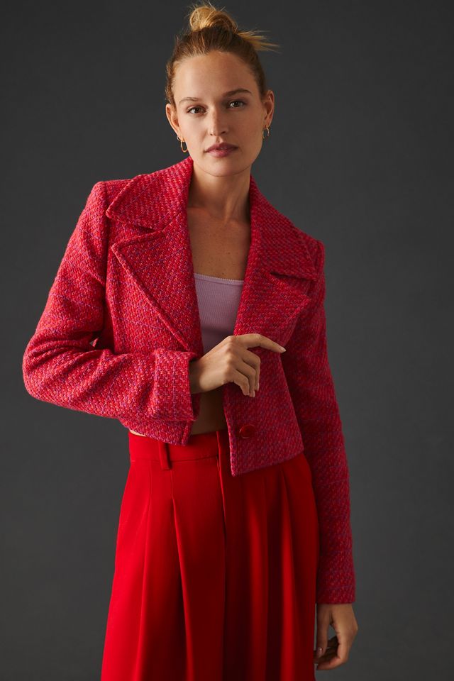 Helene Berman x Anthropologie Cropped Tweed Jacket Anthropologie