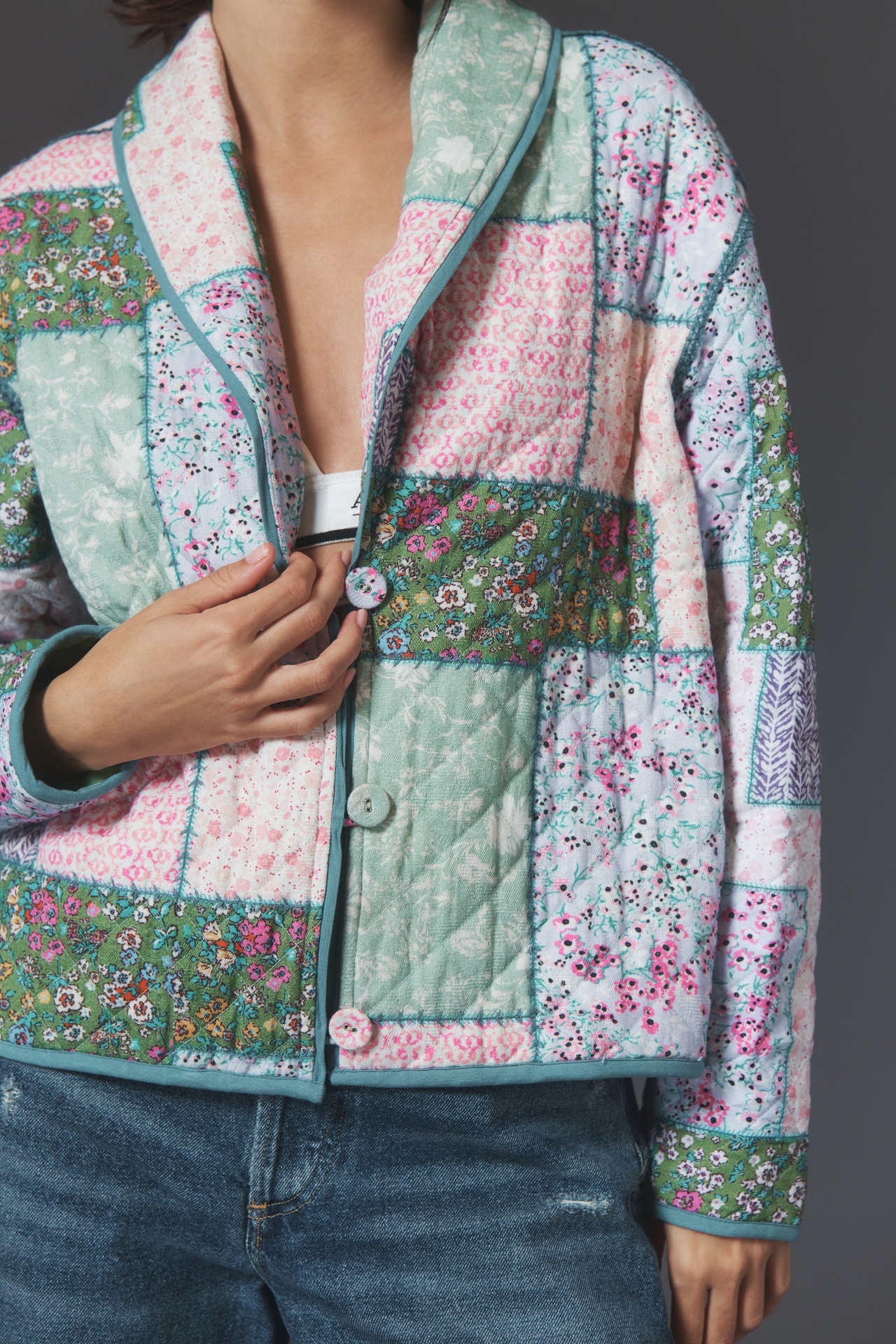 Conditions Apply Printed Quilted Jacket