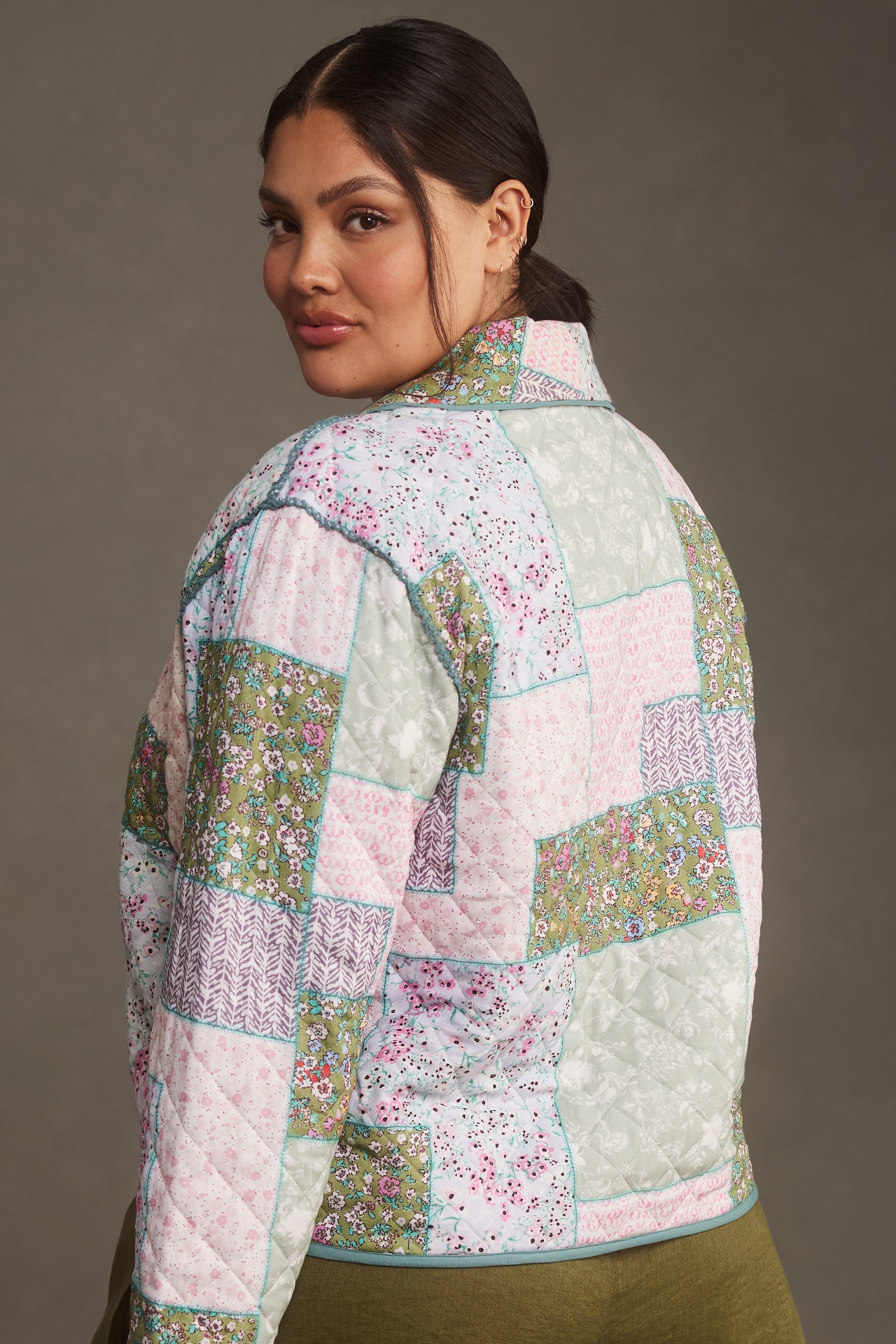 Conditions Apply Printed Quilted Jacket