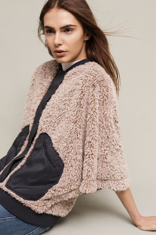 Reversible Sherpa Buttondown Poncho #2