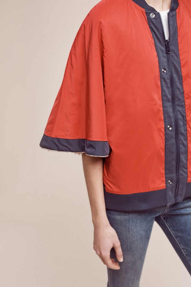 Reversible Sherpa Buttondown Poncho #4