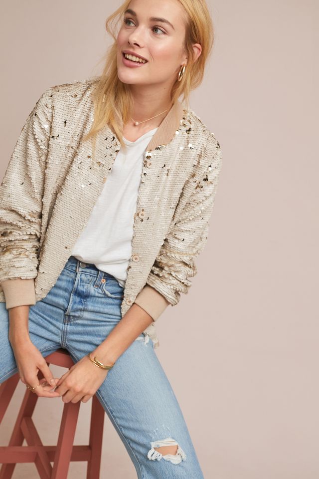 Anthropologie sale sequin blazer