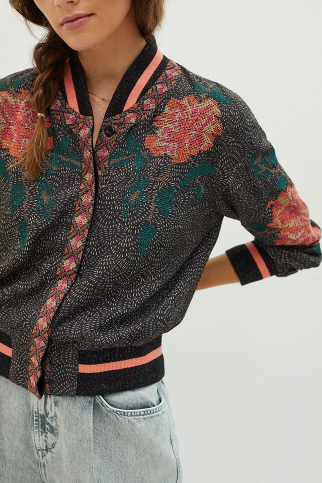 Embroidered Floral Bomber Jacket #1